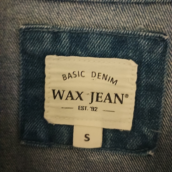 Wax Jean Basic Denim Women's Small Denim Jean Jacket Four Pockets Med Wash Crop - Picture 3 of 3